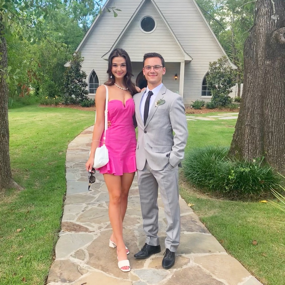 Bubblegum pink strapless dress